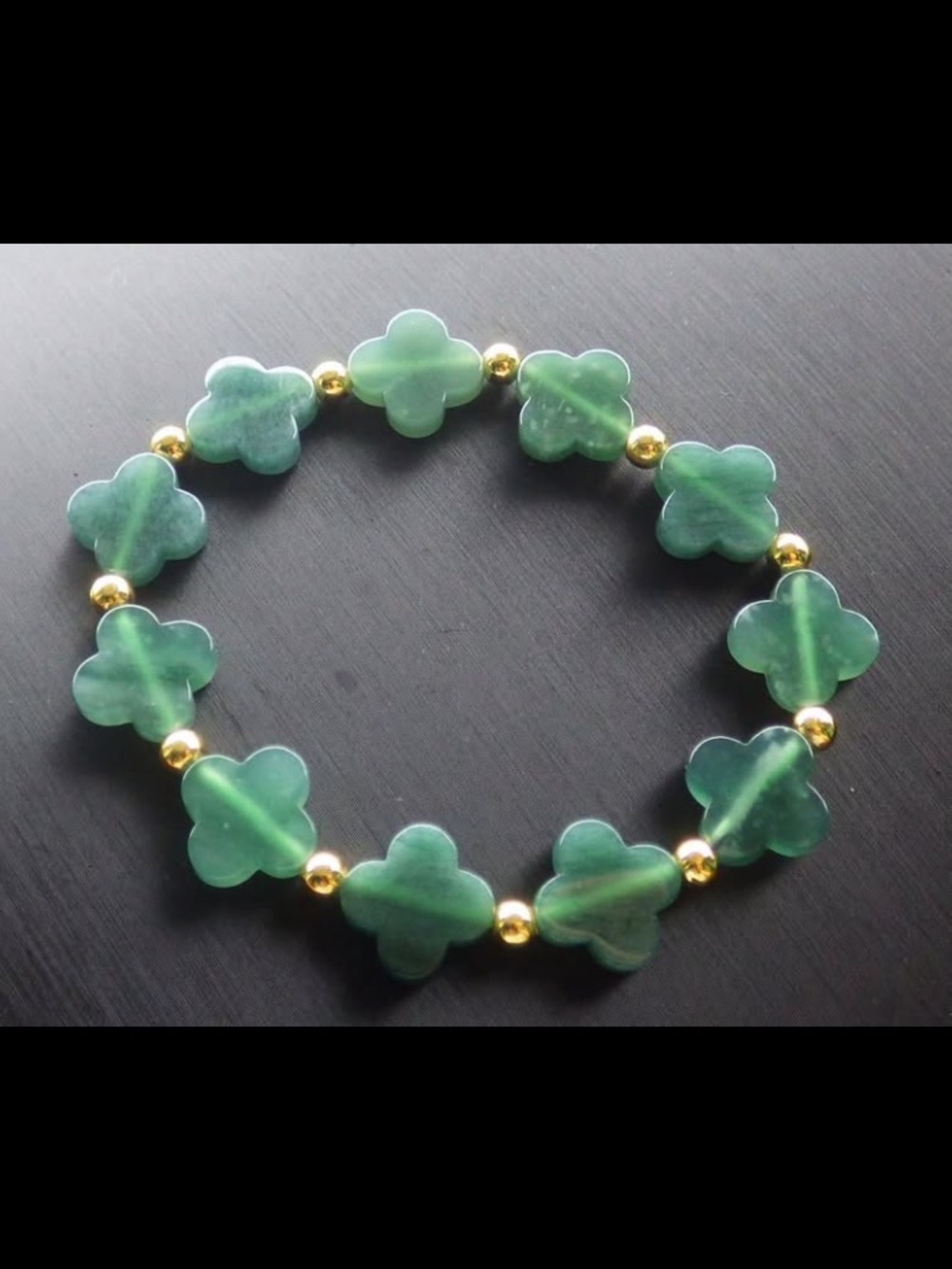 Elegant green clover jadeite jade bracelet 6inches 6.5 inches certificate
